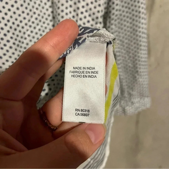 Lucky Brand Women’s Top Size Medium Lightweight Boho Button Front Polka Dot - Picture 5 of 9